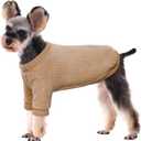 Kuoser Dog Sweater, Clothes for Medium Dogs Girls Boys, Soft Thickening Warm Shirt Winter Puppy Sweater for Schnauzer, French Bulldog (Brown L) (Large (Chest: 24.4 inches))