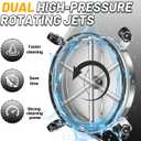 19" Pressure Washer Surface Cleaner with 4 Wheels - Stainless Steel Surface Cleaner for Pressure Washer Attachment for Concrete, Patio, Sidewalk, Deck, Driveways and Daily Washing - PWS 19