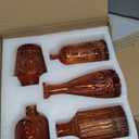 SUPMIND Glass Bud Vase Set of 5, Amber Small Flower Vases for Centerpieces in Bulk, Mini Vintage Vase for Rustic Wedding, Home,Table Decoration