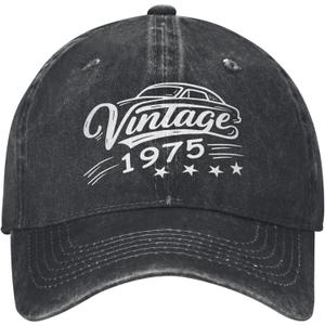 50th 60th 70th 80th Birthday Vintage Cotton Baseball Cap for Men Birthday Retired Gift Caps for Dad Grandpa Uncle Husband