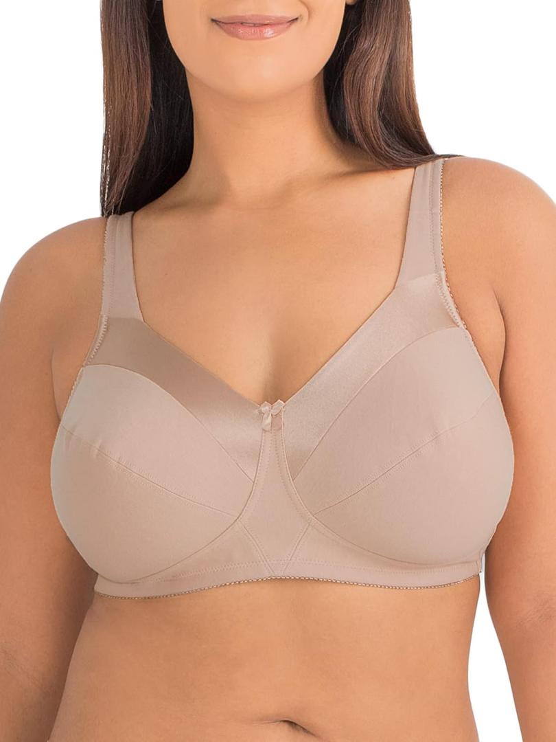 Fruit of The Loom Women's Cotton Soft Cup Bra  Wire-Free with Seamed Design for Extra Support (38D)