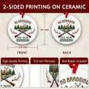 2 x Deer Hunter Christmas Ornament No Bragging Until Youre Dragging Hunting Decoration, Ideas, Xmas Decor, Hunting Gift for Outdoorsmen, Hunters & Deer Lovers