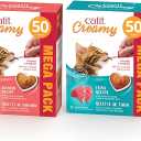 Catit Creamy Lickable Cat Treat, Healthy Cat Treat, Tuna, 50 Pack