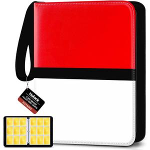 Trading Card Binder Card Binder 9 Pocket with 60 Removable Sleeves Toploader Binder 3-Ring Zip Card Collection Binder Album for Baseball Card Sports Card and TCG MTG Cards of Gifts (Black and White)
