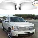 AUCERAMIC Chrome Side View Mirror Covers Caps Top Half Compatible with 2007-2014 Chevy Silverado GMC Sierra Avalanche Tahoe Suburban Yukon Cadillac Escalade