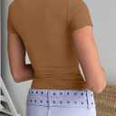 Dwnval Womens 2 Piece Sexy Casual Short Sleeve Crewneck Shirts Summer Slim Fit Cute Crop Tops (XL)