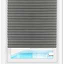 Zipcase 6 Pack Window Blackout Shades, 65% Shading, 36 in x 72 in, Grey
Cordless Light Filtering Pleated Paper Shades, Fits Windows 19”- 36”