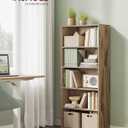 VASAGLE Custos Collection - Bookshelf, 5-Tier Bookcase, Book Shelf, Open Storage Shelf, 9.4 x 23.6 x 52.5 Inches, for Living Room, Home Office, Dining Room, Camel Brown ULBC165T50