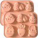 Easter Chocolate Molds Silicone, Bunny Egg Gummy Candy Molds Silicone Shapes for Baking Resin Soap Wax Melts Ice Cube Jelly