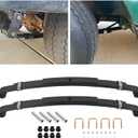 ECOTRIC Golf Cart 3 Leaf Spring Kit Compatible with 1996-2013 EZGO TXT Model Rear Heavy Duty Durable w/Bushings Sleeves and U Bolt 3-Leafs Springs(Set of 2) Black