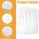 60 Pack Chef Hats, Disposable Bakery Hat Bulk DIY Chef Cap for Baking, Cooking, Activity, Pizza Party White