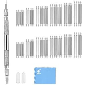 JOREST Watch Spring Bar Tool, Watch Repair Kit to Replace the Watch Strap, Watch Link Removal Tool, With User Manual, 56PCS (16-26mm) Spring Bars (20-22mm Barres  ressort)