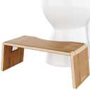 Squatty Potty Oslo Teak Folding Toilet Stool  Compact, Stylish, and Space-Saving Design for Better Bathroom Posture, Durable Teak, No Assembly Required (7 Inches)