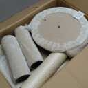 Small Cat Tree Tower with Sisal Scratching Post for Indoor Cats, Cat Condo Cave House with Perch and Playful Toy Feather, Beige (20.27x12.4x29.5 inch)