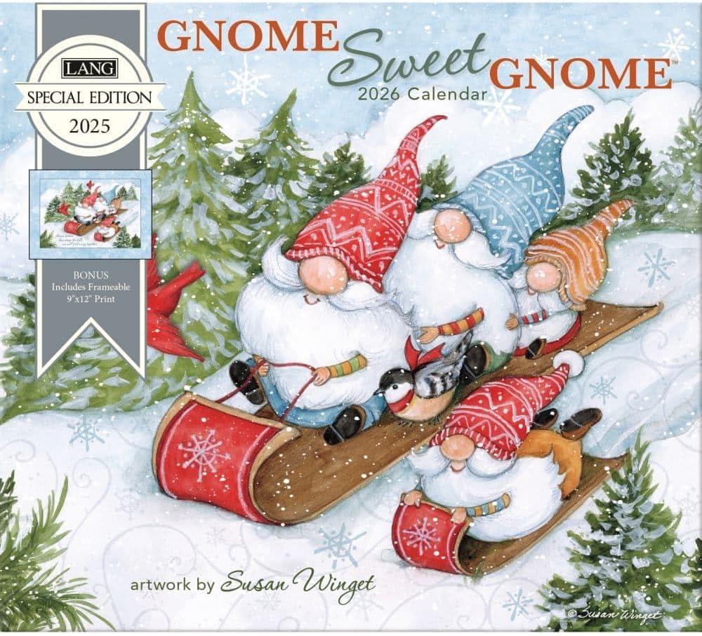 Lang, Gnome Sweet Gnome Special Edition 2026 Wall Calendar, 13.4'' X 12'', 12-Month Calendar with Stapled Binding
