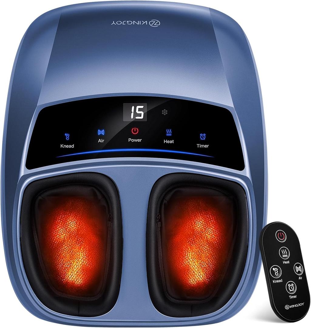 KINGJOY Foot Massager with Heat - Professional Shiatsu Deep Kneading for Neuropathy & Plantar Fasciitis Relief | 2026 Upgraded Model (Blue)