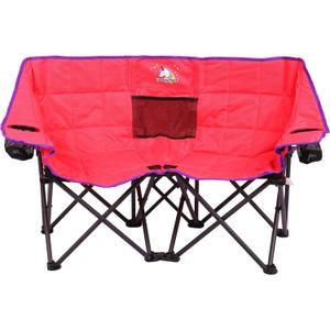 SUNNYFEEL Kids Folding Double Camping Chair, Portable Kids Camping Chairs 2 Seat Chair, Pink Padded Foldable Lawn Chairs with Cup Holder for Beach/Outdoor/Travel/Picnic, Foldable Camp Chairs 2 Person, 40 inches x 25 inches x 20 inches
