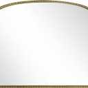 36"X28" Arched Mirror,Metal Beaded Frame Mirror for Wall,Ornate High-Definition Mirrors,Fit for Fireplace, Living Room,Hallway,Bathroom,Antique Gold