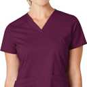 WonderWink Women's Wonderflex Verity Scrub Top, Wine, X-Large