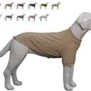 Lovelonglong Ribbed Dog T-Shirt Cotton Knitted Dog Sweaters for All Season Pet T-Shirts for Large Medium Small Dogs Beige XS