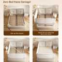2 Piece Full Size Bed Rails for Toddlers, No-drill Needed Baby Bed Rail Guard with Height Adjustable, Thickened & Reinforced Child Safety Side Railing Guards/Bedrail for Kids,White/Grey, 54x74.8Inches