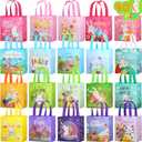 Tudomro 40 Pieces Easter Tote Bags with Handles Bunny Non Woven Bags Reusable Easter Grocery Shopping Bag Kitchen