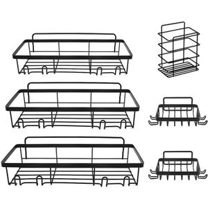 Rustproof Stainless Steel Shower racks, 5 Pack, Large Capacity, No-Drilling Shelves