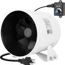 8 Inch Inline Duct Fans, 710 CFM Ventilation Exhaust Fan Ideal for Indoor Heating Cooling Transfer Or Grow Tents Air Boosting, With Variable Speed Controller (200MM)