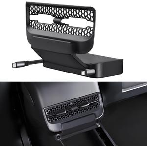 Retractable Cord Car Phone Charger for Tesla Model 3 Model Y 2021 2022 2023 2024, THELIFELICIOUS Interior Accessories Rear Air Outlet Expansion Dock with Fast Charging Cables (8-Pin)