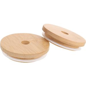 1 Set 2pcs Jar Wooden Lid Bottle Cover Bamboo Bottle Cover Lids for Jar s (Khaki) 1 Set 2pcs Jar Wooden Lid Bottle Cover Bamboo Bottle Cover Lids for Jar s (Khaki)