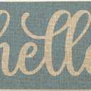 Artoid Mode Blue Hello Winter Doormat, Christmas Home Decor Low-Profile Switch Rug Door Mat Floor Mat for Indoor Outdoor 17x29 Inch