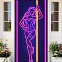 Neon Pole Dance Hot Sexy Girl Banner Pole Dancing Theme Backdrop Decor for Bachelorette Bridal Shower Birthday Party Decorations Chair Dancing Party P Valley Party Supplies Favors Photo Booth Props