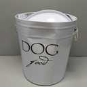 Harry Barker Classic White Dog Food Storage Canister – Medium, Airtight Stainless Steel Pet Food Container, Holds Up to 22 lbs Dry Dog Food, Kitchen Counter & Pantry Storage - White