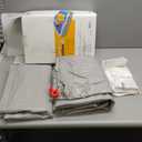 QPAU Inflatable Toddler Travel Bed with 3-Sided Safety Bumpers, Extra Large Kids Air Mattress, Includes Detachable Mattress, Portable for Camping, Travel, Home Use (Grey)