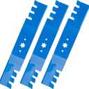 942-0677B For Craftsman MTD Cub Cadet RZT S54 ZT1 GT1554 54 Inch Mower Blades 942-0677 942-0677A 742-0677 742-0677A 742-0677B RZT54 SLT1554 ZT 54 GT1054 LGT1054 Toothed Mulching Blade 3 Pack (Blue)