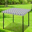 Smiry Square Picnic Table Cover, Waterproof Elastic Fitted Camping Tablecloths, Wipeable Flannel Backed Vinyl Tablecloth Protector for Indoor, Outdoor (Grey, 36x36 Inches)