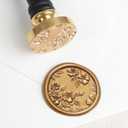 UNIQOOO Begonia Flowers Wax Seal Stamp - Floral Wax Seal Stamp Botanical Theme Vintage Brass Stamp Head with Wood Handle for Wedding Invitation Gift Wrap Envelopes Christmas Card