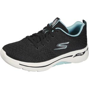 Skechers Women's Go Walk Arch Fit Unify Sneaker (7, Black/Aqua)