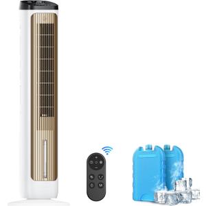 PNTCK Portable Air Conditioner Fan with Ice Packs, 12H Timer, 80 Oscillation, 3 Speeds & 4 Modes, Remote for Bedroom, Office, Room
