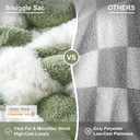 Snuggle Sac Sage Green Checkered Throw Blanket Faux Fur Knitted with Microfiber Yarn, Cozy Soft Warm Spring Blankets for Couch,Sofa,Bedroom,Sage Green Checker,50x60 inches