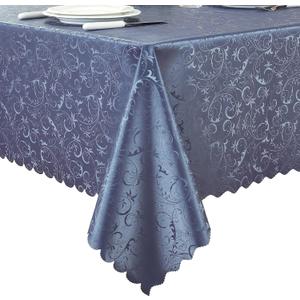 Rectangle Table Cloth, Waterproof Heavy Duty Vinyl Tablecloths, Stain-Resistant Wipeable Rectangle or Round Table Cover for Indoor and Outdoor(Navy Blue, 54"x54")