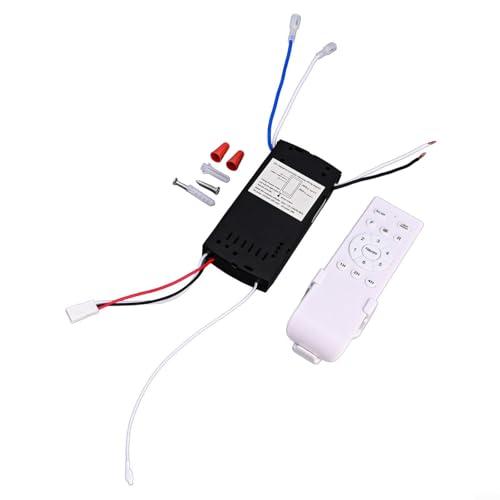 Ceiling Fan Remote Kit, 6 Speed Remote Control Kit Fan Receiver And Remote Replacement 90-265V High Voltage Remote Controlled Ceiling Fan Light Kit