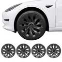 Wheel Covers for Tesla 2017-2023 Model 3 18" Aero Wheel with Center Caps, 18 inch Wheel Covers Hubcap for Tesla 2017-2023 Model 3 Accessories Matte Black 4PCS