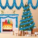 33 Ft Christmas Tinsel Garland Shiny Thick Baby Blue Tinsel Decor Xmas Tree Decorations Metallic Twist Foil Garland for Birthday Holiday New Year Parties Indoor Outdoor Party Supplies - Baby Blue