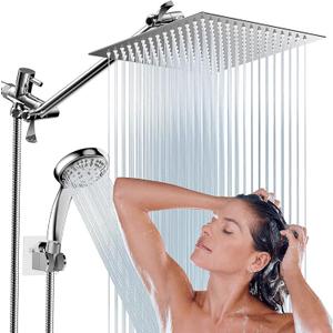 12" Square Shower Head With Holdable Smaller Round Head