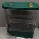 Sooyee Clear Rice Dispenser, Large Grain Container Storage with Lid Measuring Cylinder Moisture Proof Household Cereal Dispenser Bucket for Kitchen Soybean Corn,Clear and Green (22 Lbs)