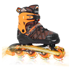 Nattork Adjustable Inline Skates for Kids Boys & Girls, Blue Black Red with Light up Wheels, Youth Blade Roller Skating for Beginners Ages 3-15