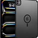 BENTOBEN Magnetic for iPad Pro 11 Inch Case (M5/M4) 2025/2024, Translucent Matte Back Slim Soft TPU Bumper Lightweight Shockproof Protective Women Girls Boys Tablet Case Cover, Black