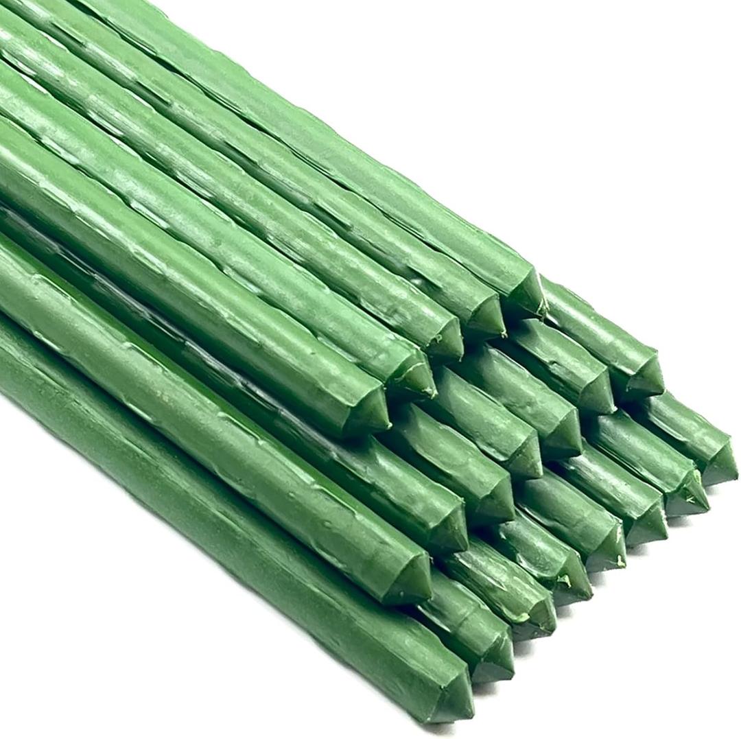 Garden Plant Stakes 57 Inch (Approx 5Ft) Tomato Stakes, 20 Pack Steel Plant Stick Support for Growing Climbing Plants, Garden Fences Poles