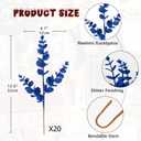 Hollyone 20 Pcs Glitter Christmas Tree Picks and Sprays Artificial Eucalyptus Branches 13" Blue Eucalyptus Leaves Picks Stems for Christmas Tree DIY Garland Wreath Crafts Home Decoration